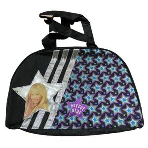 Disney Vintage Y2K Secret Star Hannah Montana Tote Bag Black Purple NWT